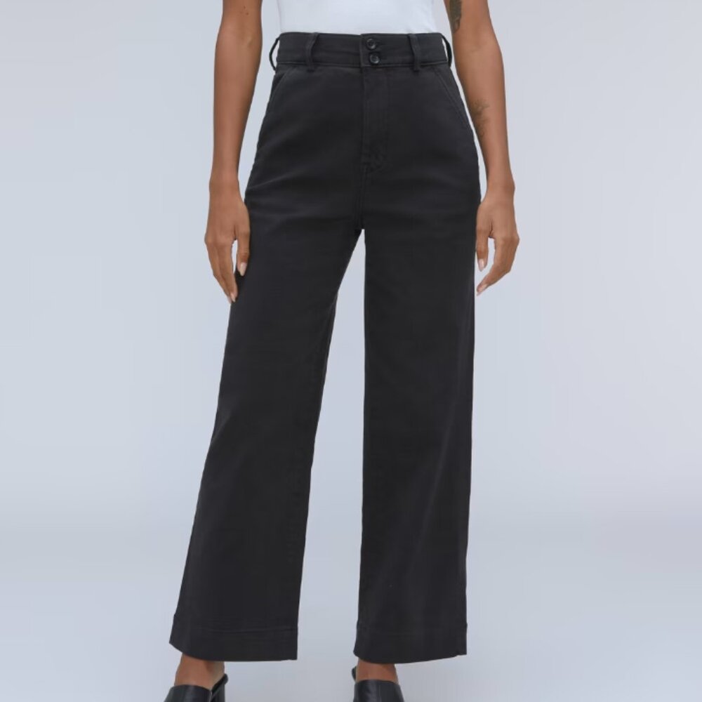 Everlane The Organic Wide-Leg Pant in Black